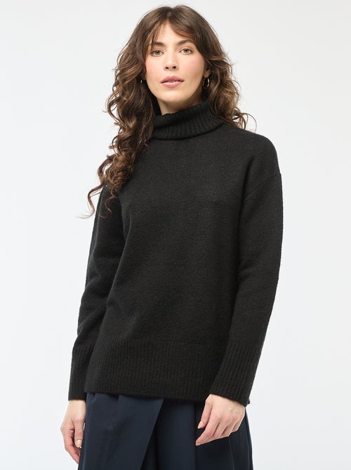 Pull col montant en maille grosse jauge - Kiabi