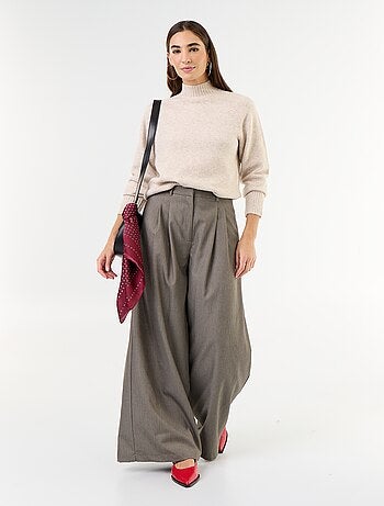 Pull col montant en rib