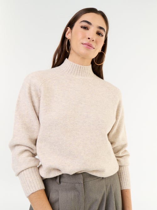 Pull col montant en rib - Kiabi