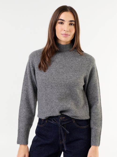 Pull col montant en rib - Kiabi
