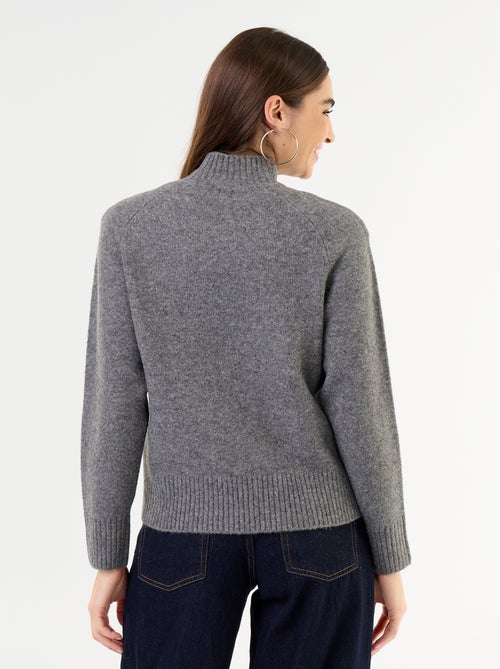 Pull col montant en rib - Kiabi