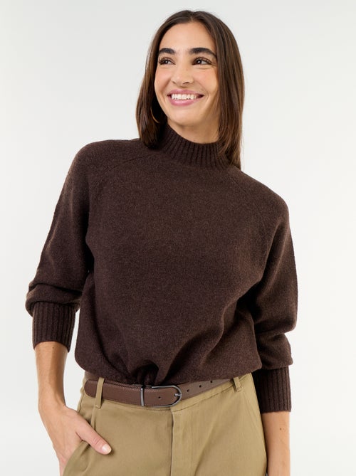 Pull col montant en rib - Kiabi