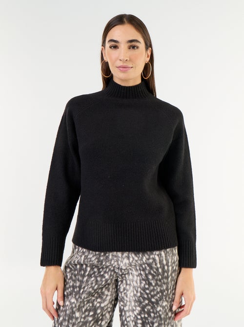 Pull col montant en rib - Kiabi