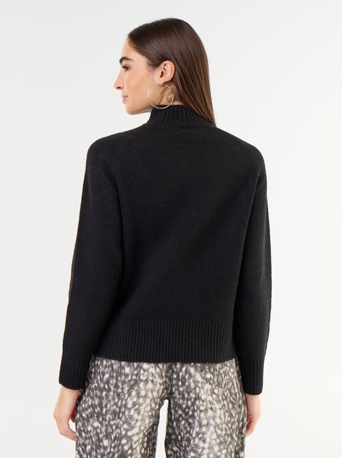 Pull col montant en rib - Kiabi