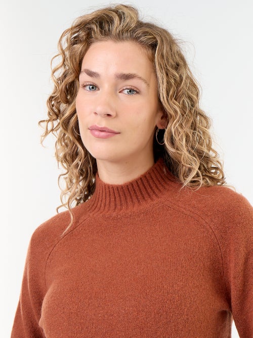 Pull col montant en rib - Kiabi