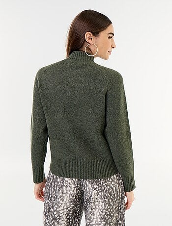 Pull col montant en rib