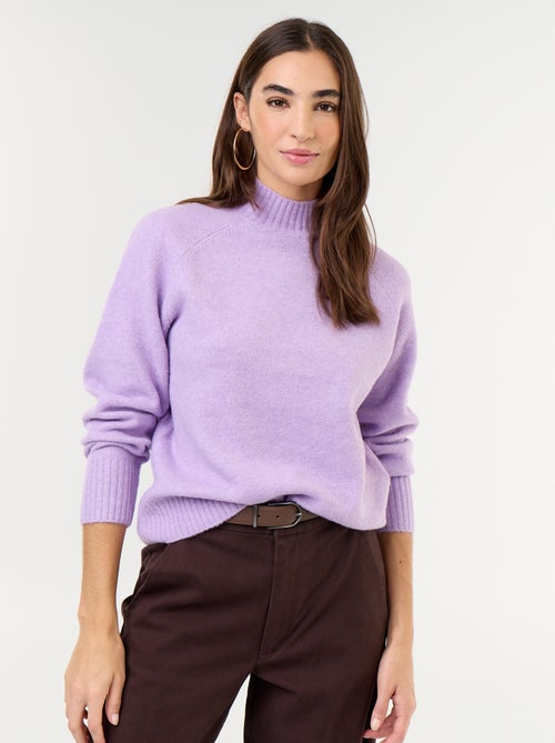 Pull col montant en rib - Kiabi