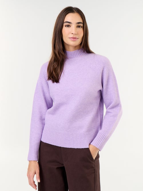 Pull col montant en rib - Kiabi