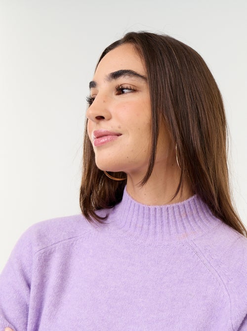 Pull col montant en rib - Kiabi