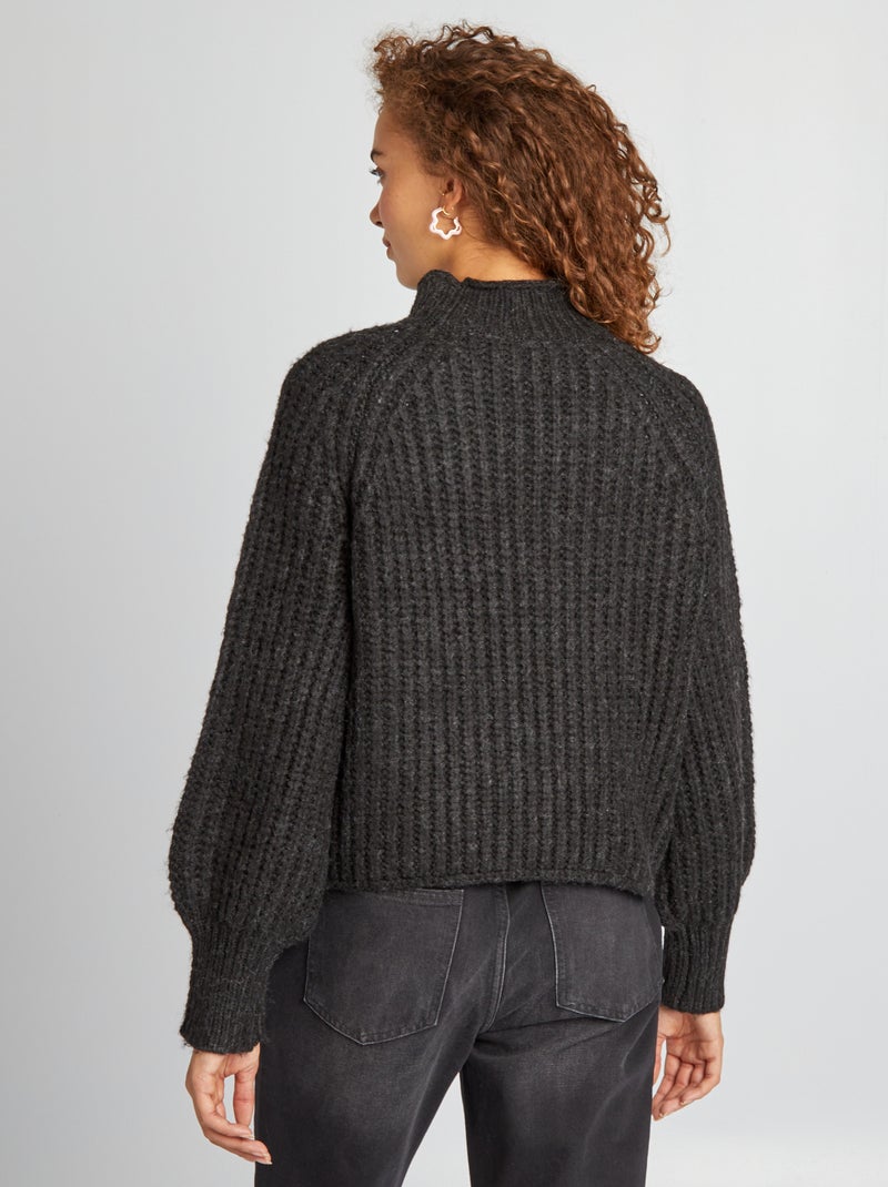 Pull col montant Gris - Kiabi