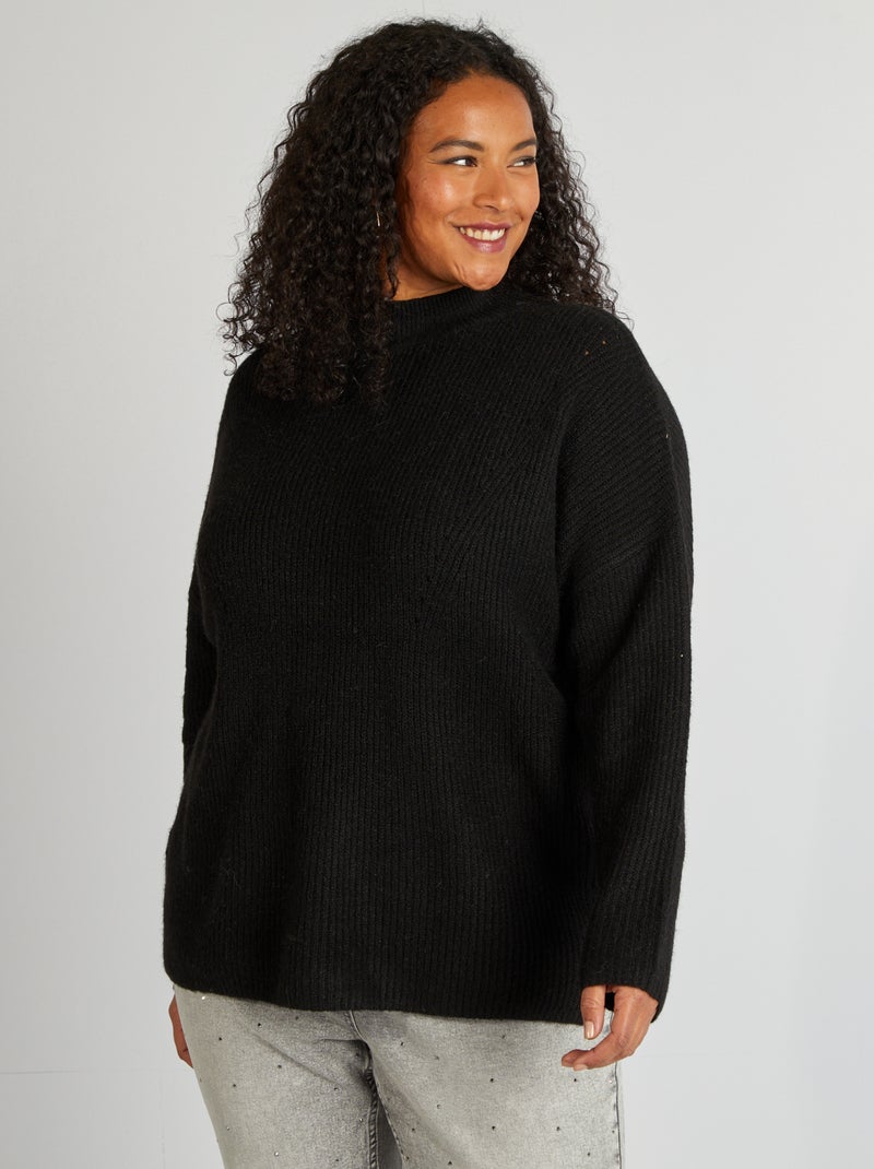 Pull col montant noir - Kiabi