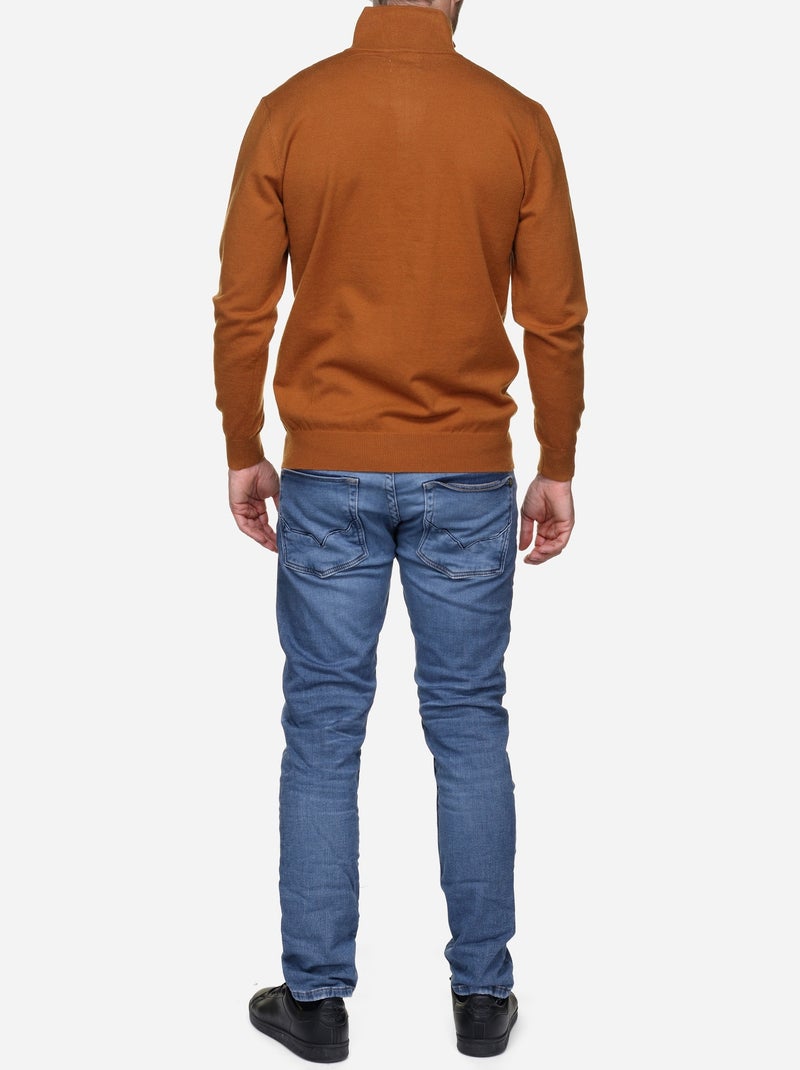 Pull col montant zippé - Yves Enzo Camel - Kiabi