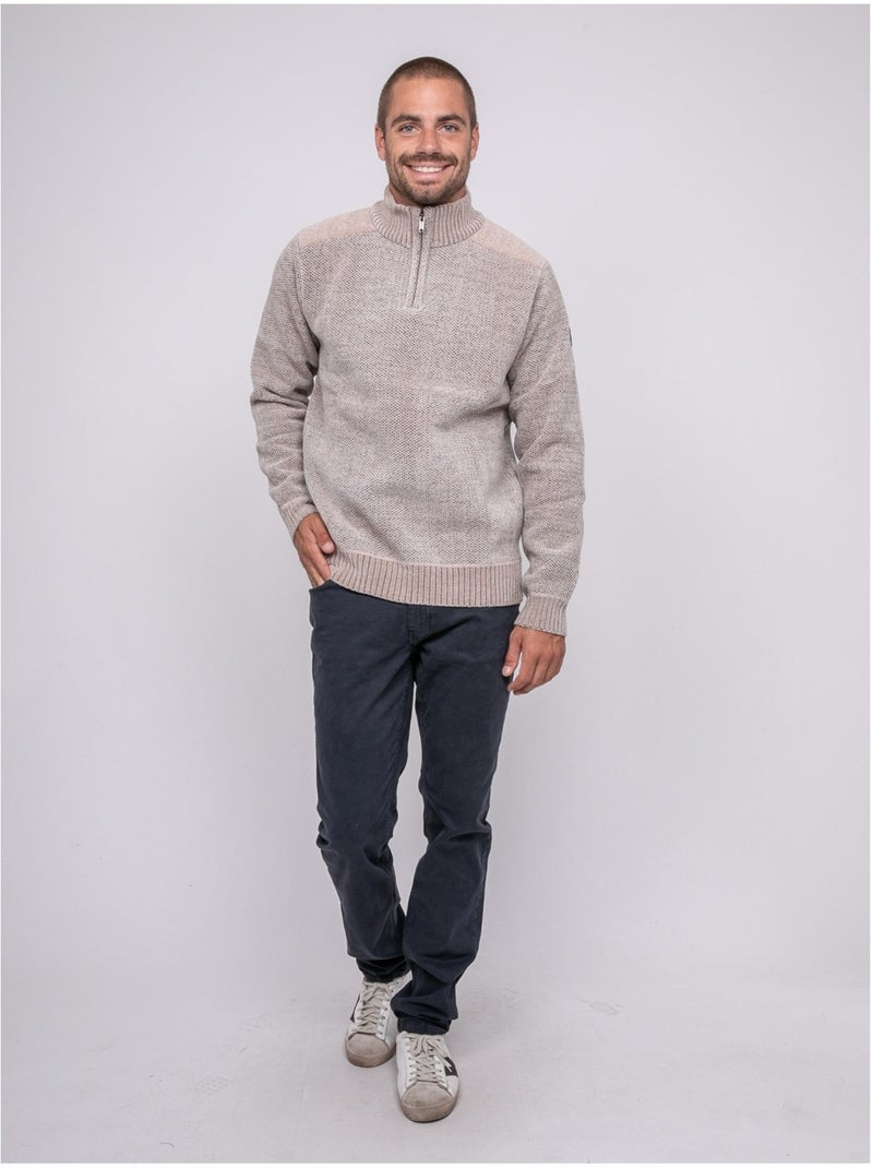 Pull col montant zippé langur Beige - Kiabi