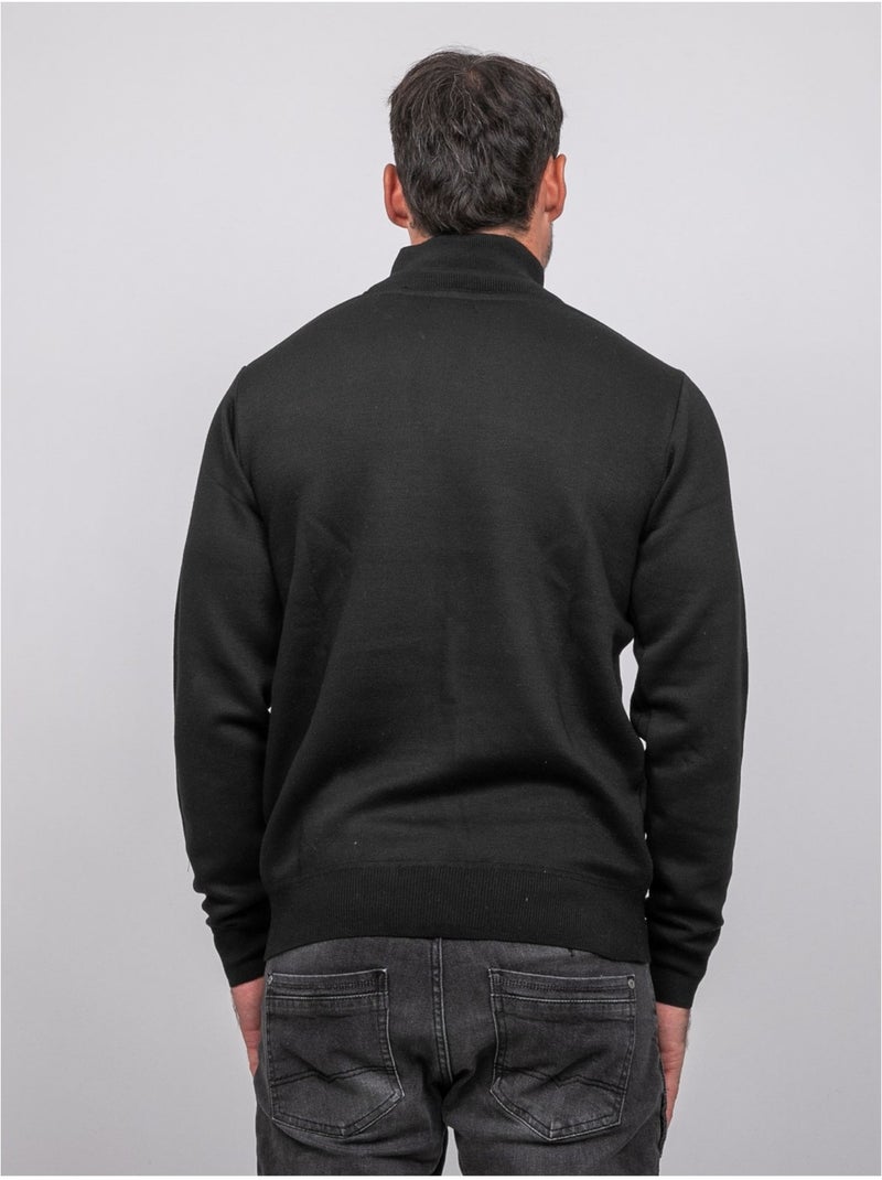 Pull col montant zippé larko Noir - Kiabi