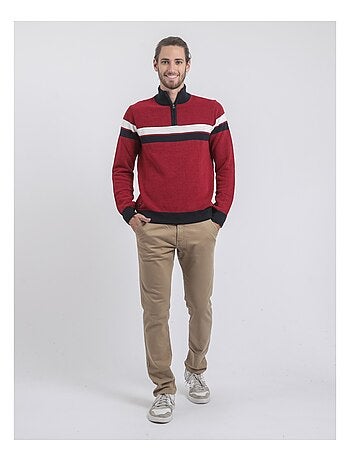 Pull col montant zippé pur coton lodjeff