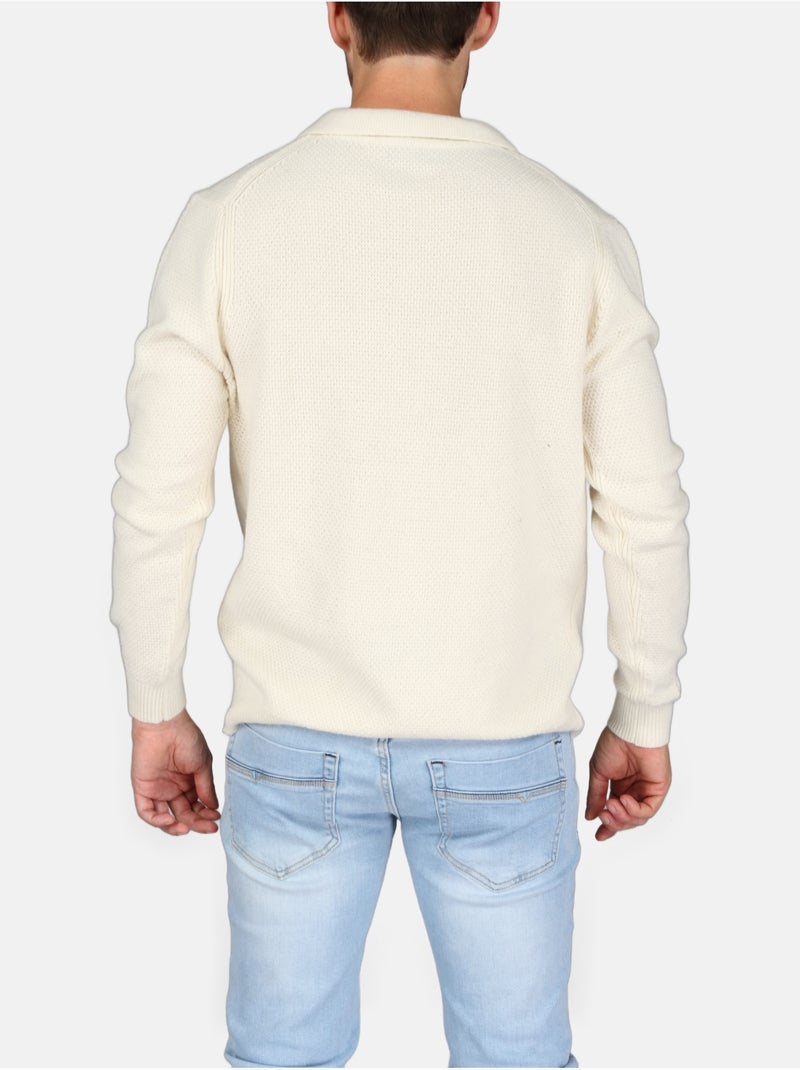Pull col polo - Kenzarro Blanc - Kiabi