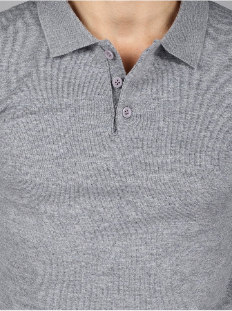 Pull col polo - Kenzarro Gris clair - Kiabi