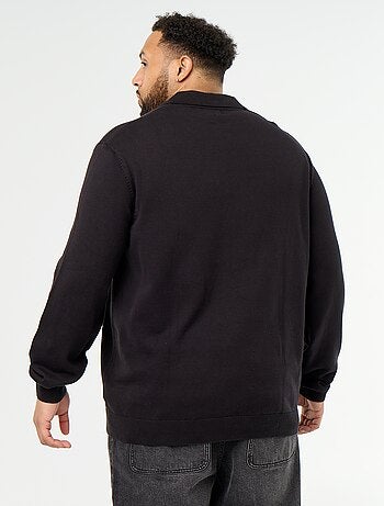 Pull col polo à manches longues