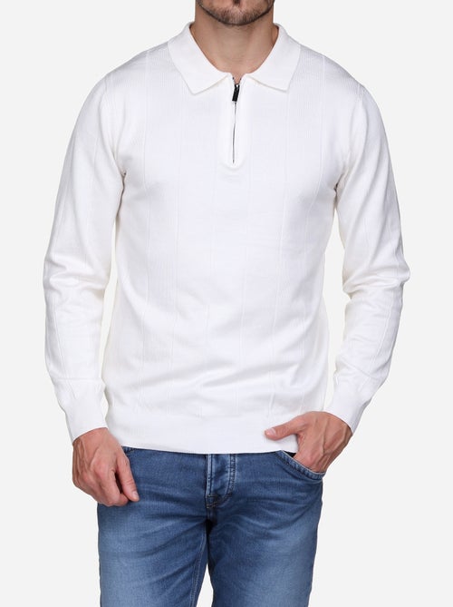 Pull col polo à zip - Frilivin - Kiabi Pull col polo à zip - Frilivin - Kiabi