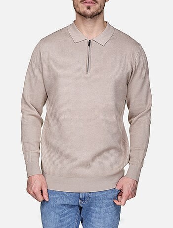 Pull col polo à zip - Frilivin