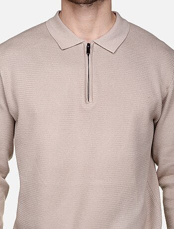 Pull col polo à zip - Frilivin