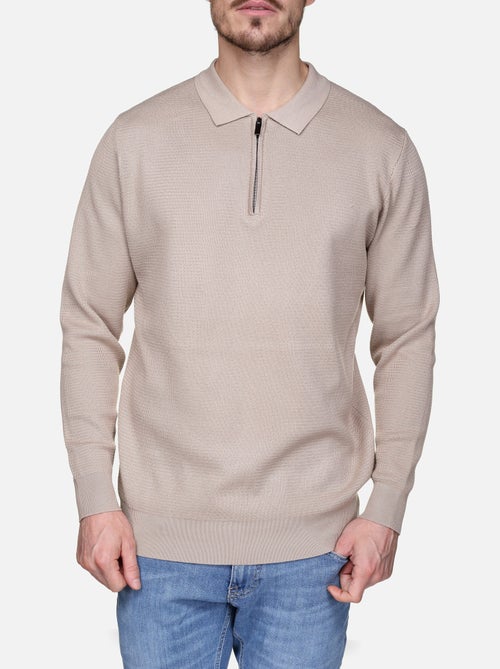 Pull col polo à zip - Frilivin - Kiabi