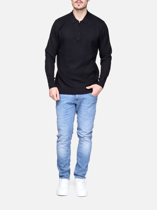 Pull col polo à zip - Frilivin - Kiabi