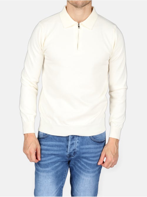 Pull col polo à zip - Kenzarro - Kiabi