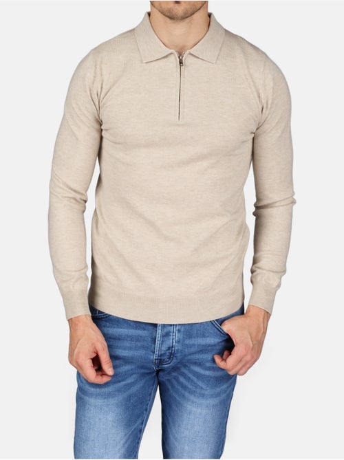 Pull col polo à zip - Kenzarro - Kiabi