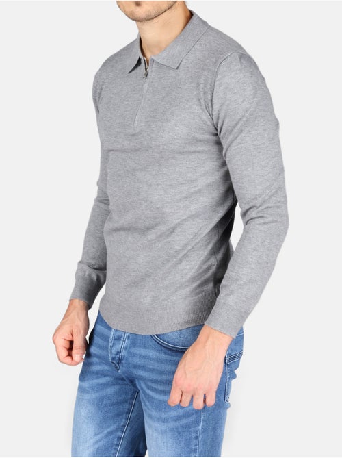 Pull col polo à zip - Kenzarro - Kiabi