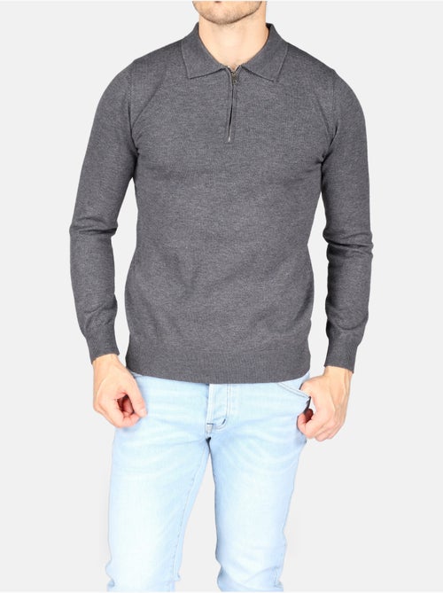 Pull col polo à zip - Kenzarro - Kiabi