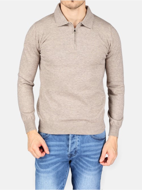 Pull col polo à zip - Kenzarro - Kiabi