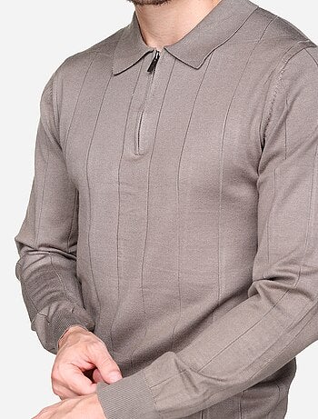 Pull col polo à zip - Frilivin