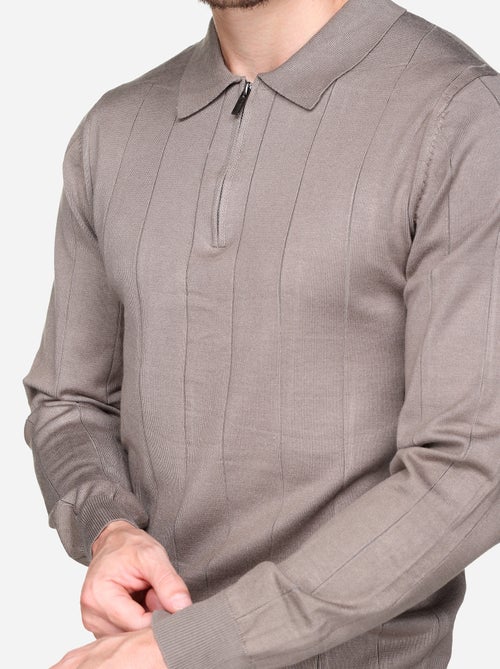 Pull col polo à zip - Kiabi Pull col polo à zip - Kiabi