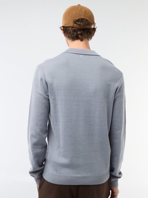 Pull col polo en maille - Kiabi