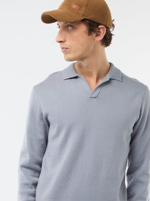 Pull col polo en maille - Kiabi