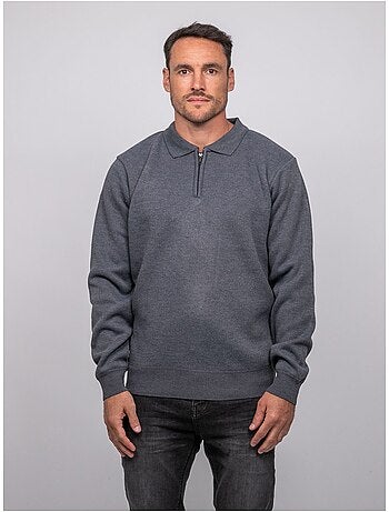 Pull col polo zippé larmoti
