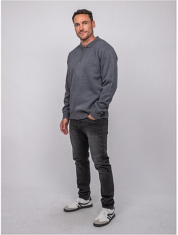Pull col polo zippé larmoti