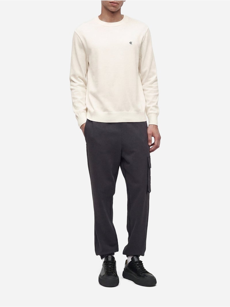 Pull col rond - calvin klein Blanc cassé - Kiabi