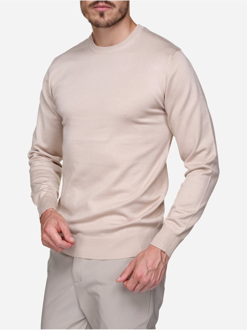 Pull col rond - Frilivin Abricot - Kiabi