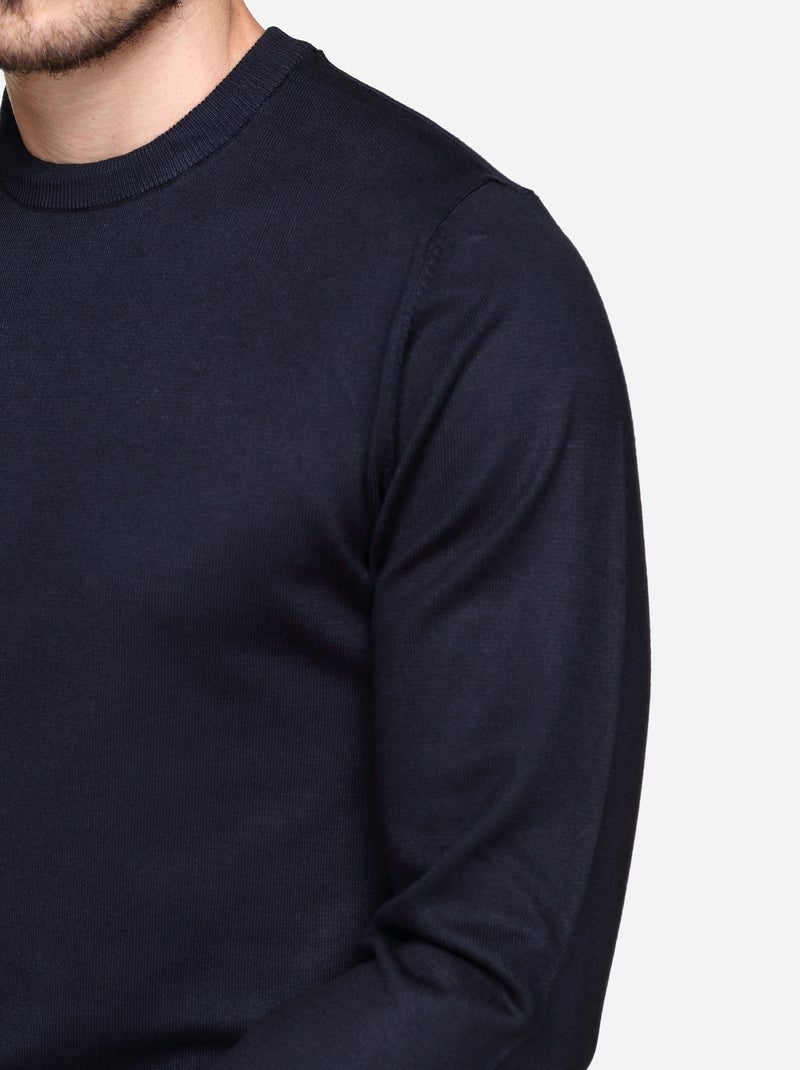 Pull col rond - Frilivin Bleu foncé - Kiabi