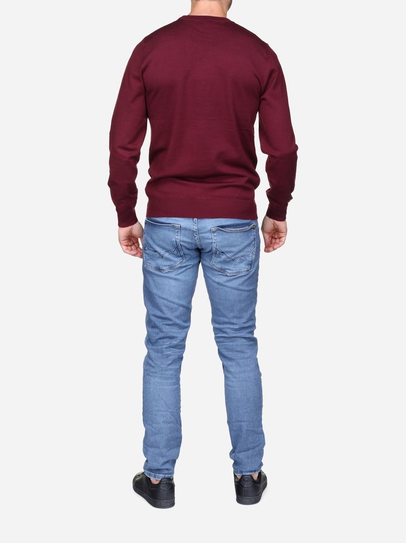 Pull col rond - Frilivin Rouge - Kiabi