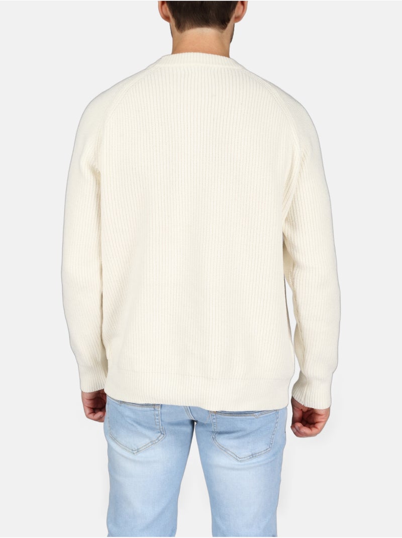 Pull col rond - Kenzarro Blanc - Kiabi