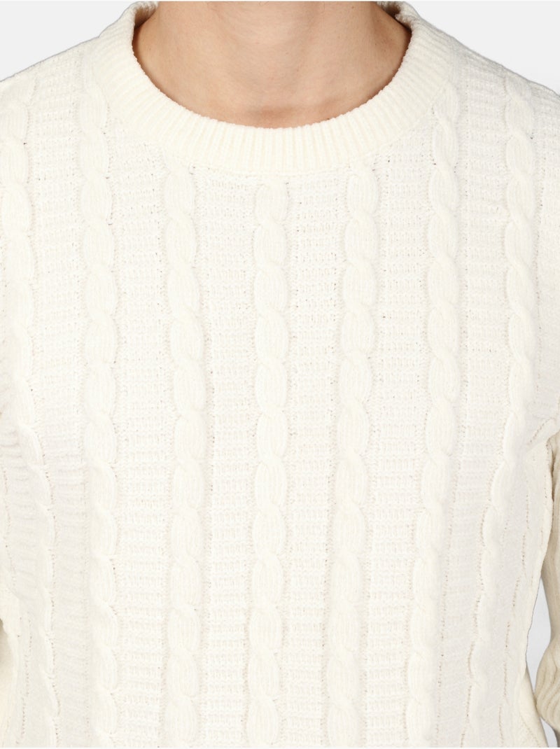 Pull col rond - Kenzarro Blanc - Kiabi