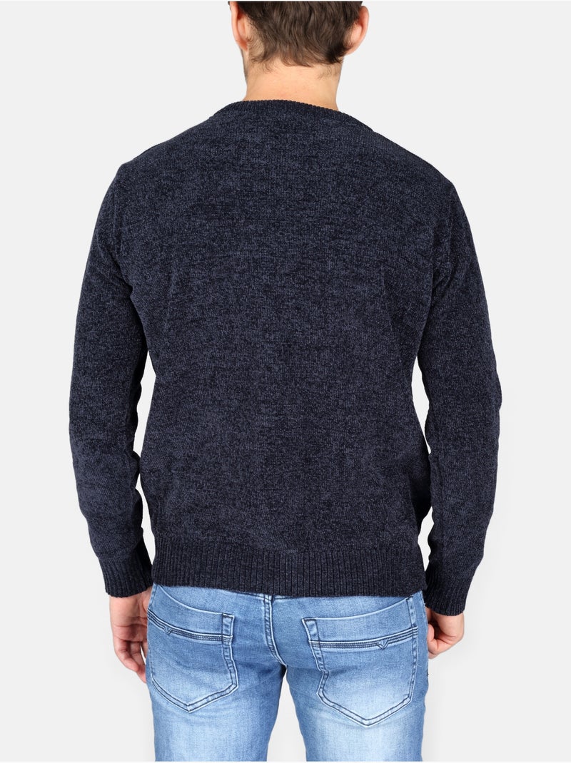 Pull col rond - Kenzarro Bleu foncé - Kiabi