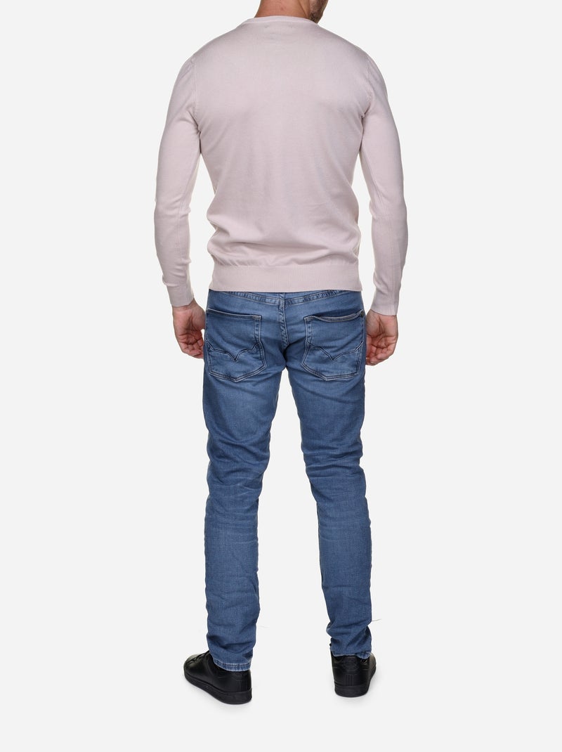 Pull col rond - Kenzarro Crème - Kiabi