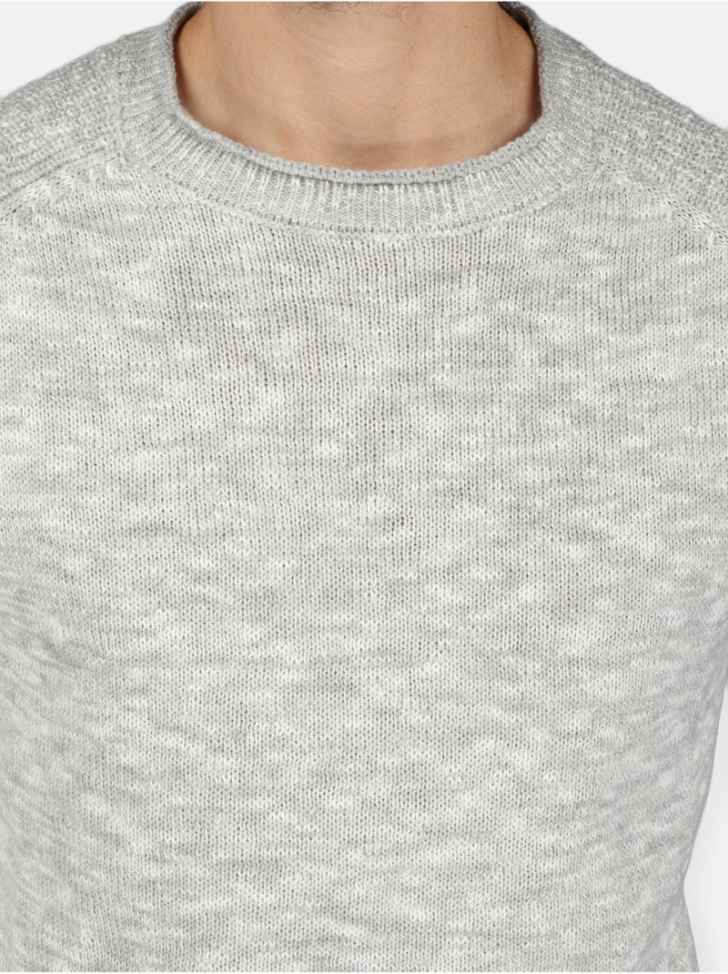Pull col rond - Kenzarro Gris clair - Kiabi
