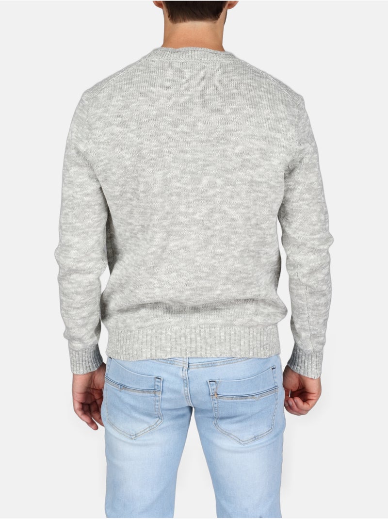 Pull col rond - Kenzarro Gris clair - Kiabi