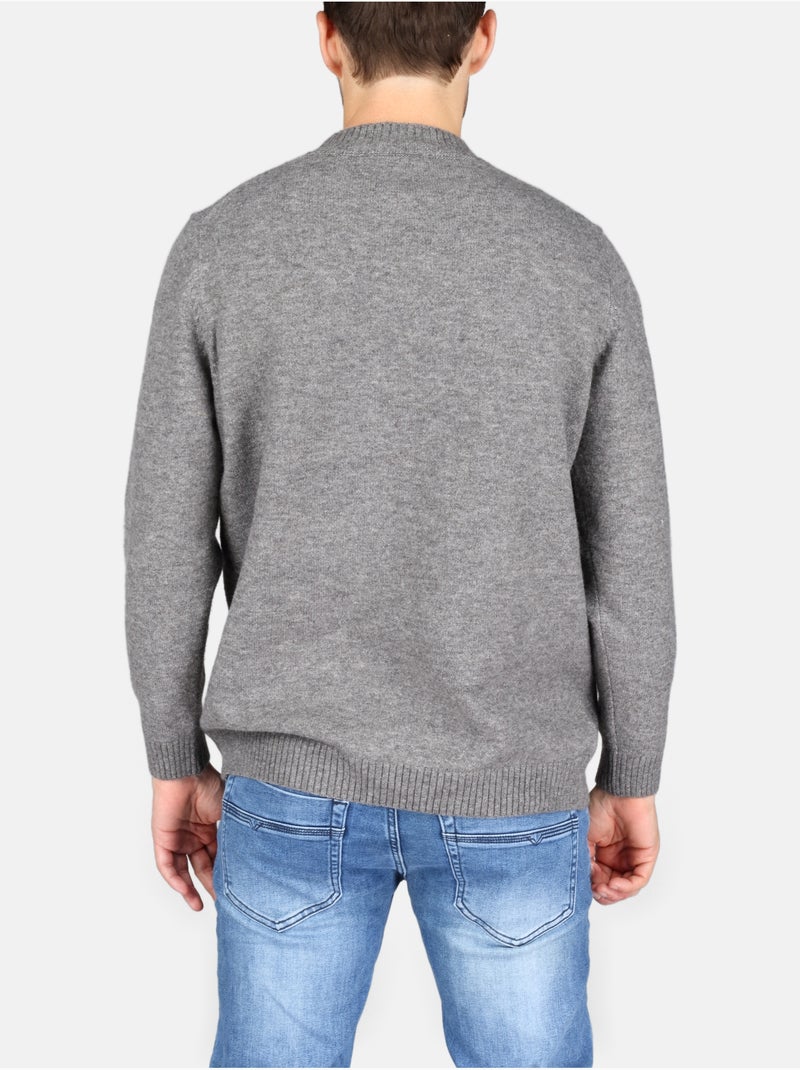 Pull col rond - Kenzarro Gris clair - Kiabi