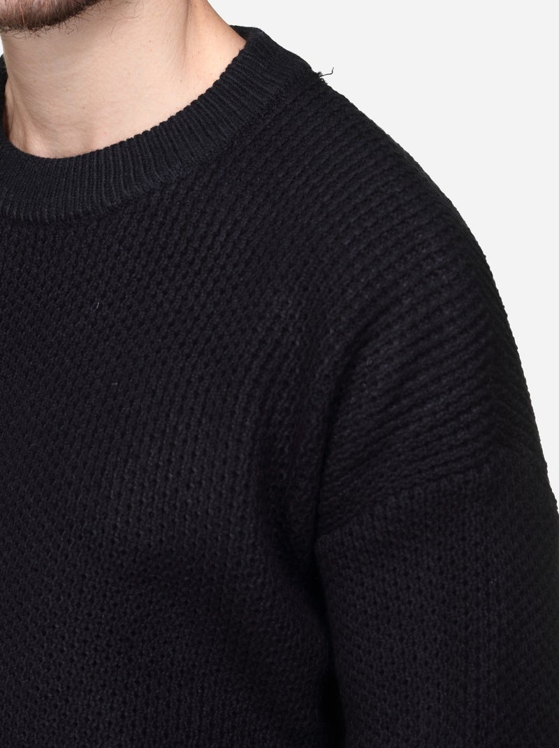 Pull col rond - Kenzarro Noir - Kiabi